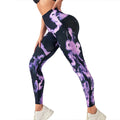 FLW Women's Printed Gym Fitness Leggings with Quick Drying & Butt Lift Feature Elastic Waist Closure Yoga Pants