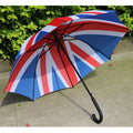 Quality Modern Polyester Union Jack British Flag Stock Manual Open Straight Umbrella Rubber Handle MegaBDM
