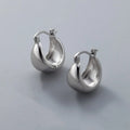 S925 Sterling Silver C-Shaped Hoop Earring Cool Chunky Statement Earrings Fashion Jewelry Earrings Women