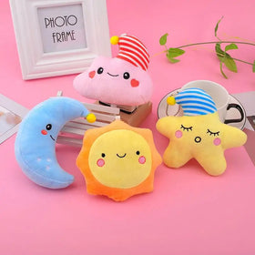 Promotion Cute Mini Keychain Plushies Pendant Toys Star Moon Sun White Clouds Key Chains Accessories Stuffed Animal Toys Plush