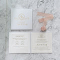 Foil Monogram Initial Booklet Invitation Cover with Clear Acrylic Wedding Invites Inside the Pocket for Engagement Wedding MegaBDM