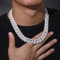 Hot Sell 16MM 925 Fine Jewelry Prong Silver Necklace Moissanite Diamond Comp Iced Out Miami Hip Hop Style Chain Diamond Tested