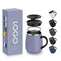 Custom Logo Sublimation Eco Reusable Iced Cold Thermal Vacuum Double Wall Insulated Stainless Steel Coffee Cups Mugs With Lid