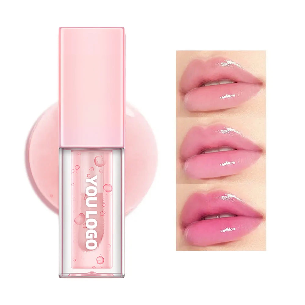 Private Label Moisturizing Organic Vegan Plumping Clear Lip Oil Tint Glow Cruelty Free Fruit Color Changing Lip Oil MegaBDM