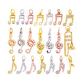 Cute Musical Note Zircon Charm PendantMinimalism Brass 18K Gold Plated Silver Jewelry Findings Handmade Necklace Supplies M33