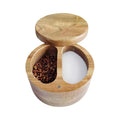 Online Hot Selling Rich Homelife RZ-STB-129 Eco-friendly Two Compartment Acacia Wooden Salt Box with Lid Hand Wash Only