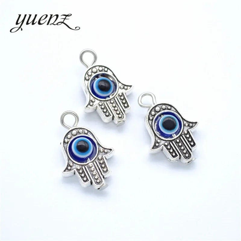 YuenZ Antique Silver Plated Fatima Hand Charms for Bracelet Necklace Pendant DIY Jewelry Accessories 20*13mm W172