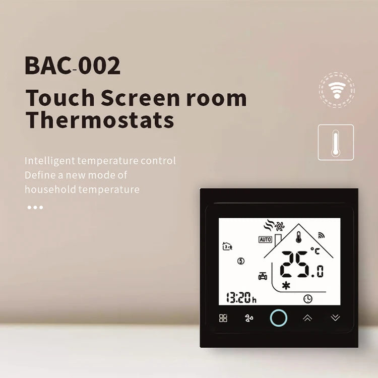 Beca BAC-002 Smart Home Tuya 220v 2-Pipe Fan Coil Fcu Bacnet Hvac Modbus Zigbee Wi Fi Ac Thermostat Controller for Hospitals