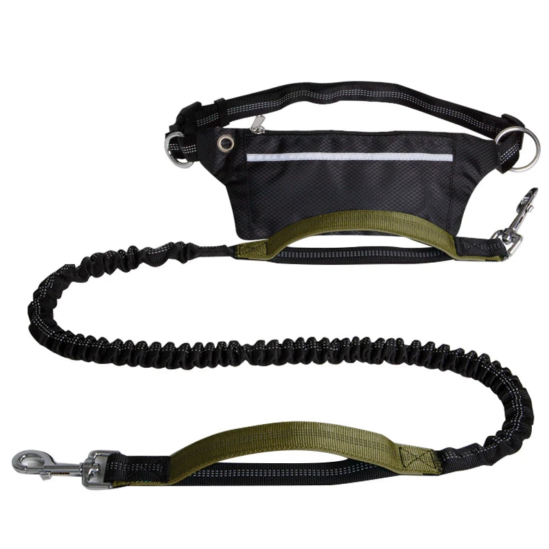 Best Seller Adjustable Nylon Waist Belt Dog Leash Quick Release Hands-Free with Shock Absorption for Running