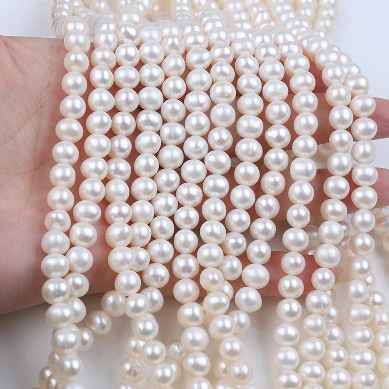 6-7mm Wholesale Natural White Freshwater Potato Pearls
