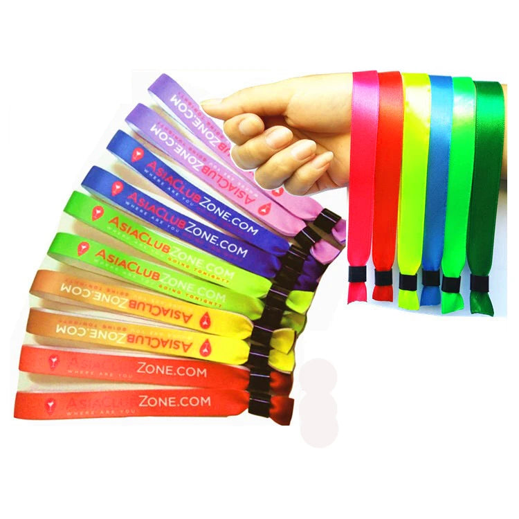 Promotion Event Festival Party Woven Ribbon Satin Bracelets Welcomed Popular Fabric Wristbands