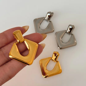 2024 Dazan New HOT 18k Gold Plated Hypoallergenic Stainless Steel Vintage Fashion Square OOTD Earrings for Valentine s Day Gift
