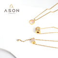 Ason Hot Sell Fashion Jewelry Stainless Steel Temperament Women Jewelry Necklace 18K Gold Plated Bulk Designs Shell Necklace