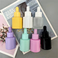 Wholesale Colorful  Customize Logo Essential Oil Perfume 20ml 30ml 40ml Frosted Green Yellow  Glass Dropper Bottle