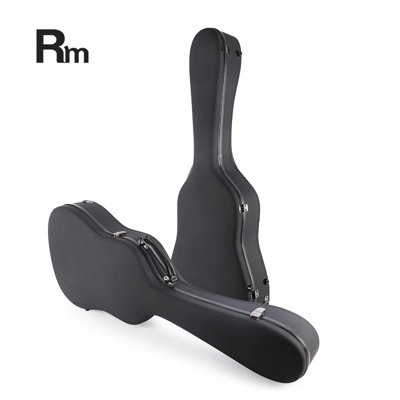 Start94-D RM Rainbow Music Matte Frosted Black Leather Cover 41 Inch Acoustic Guitar Fiber Glass Case Instrument Bags Cases