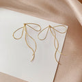 New Fashion Design Sense Earring Golden Line Bow Earrings for Women
