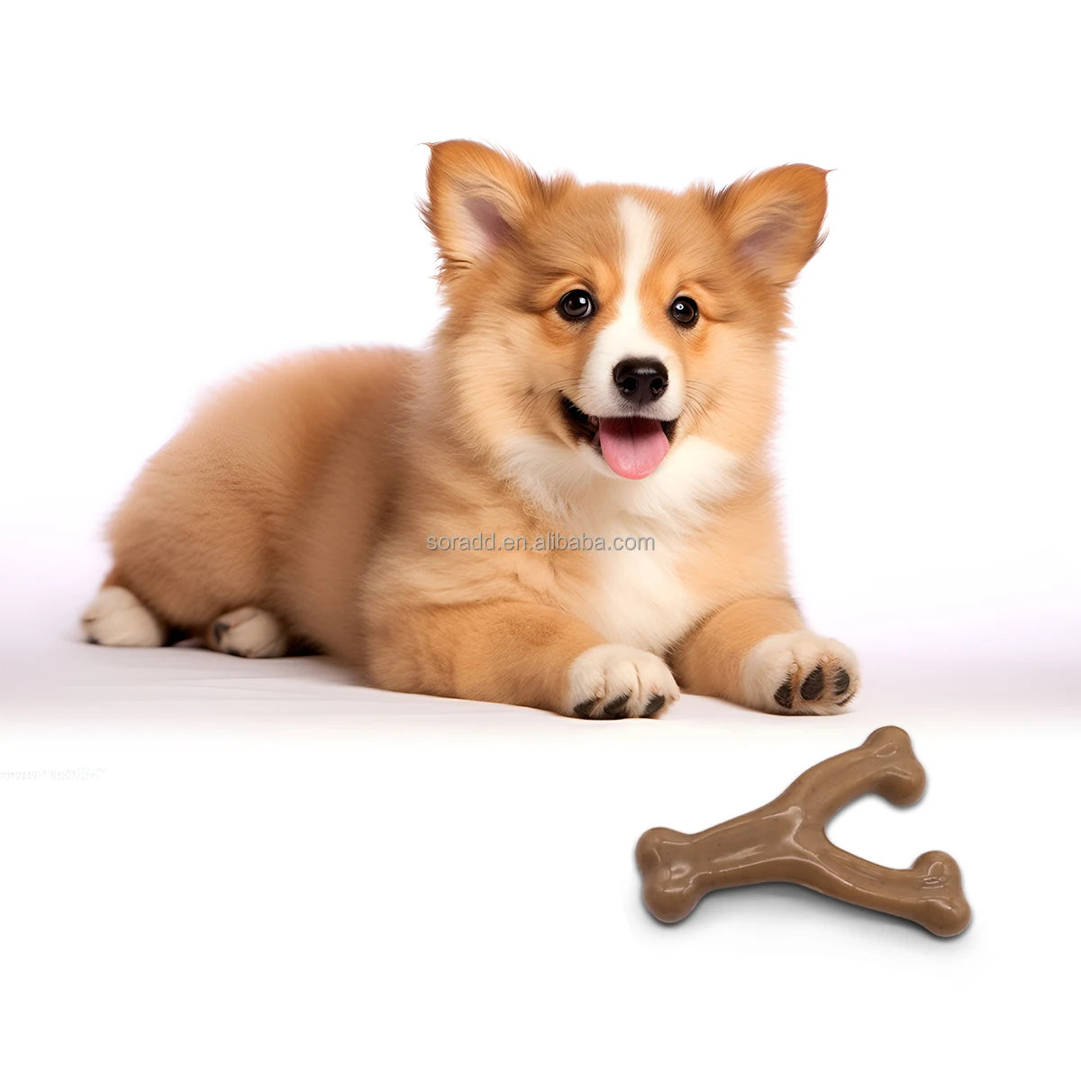 Gourmet Style Strong Chew Wishbone Dog Toy Made with Strong Bamboo Fiber Durable Long Lasting Dog Chew