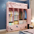 Modern Pink Plastic 20-Cube Multipurpose Cabinet Drawer Almirah Wardrobe Foldable Lockable Living Room Workshop Dining Use