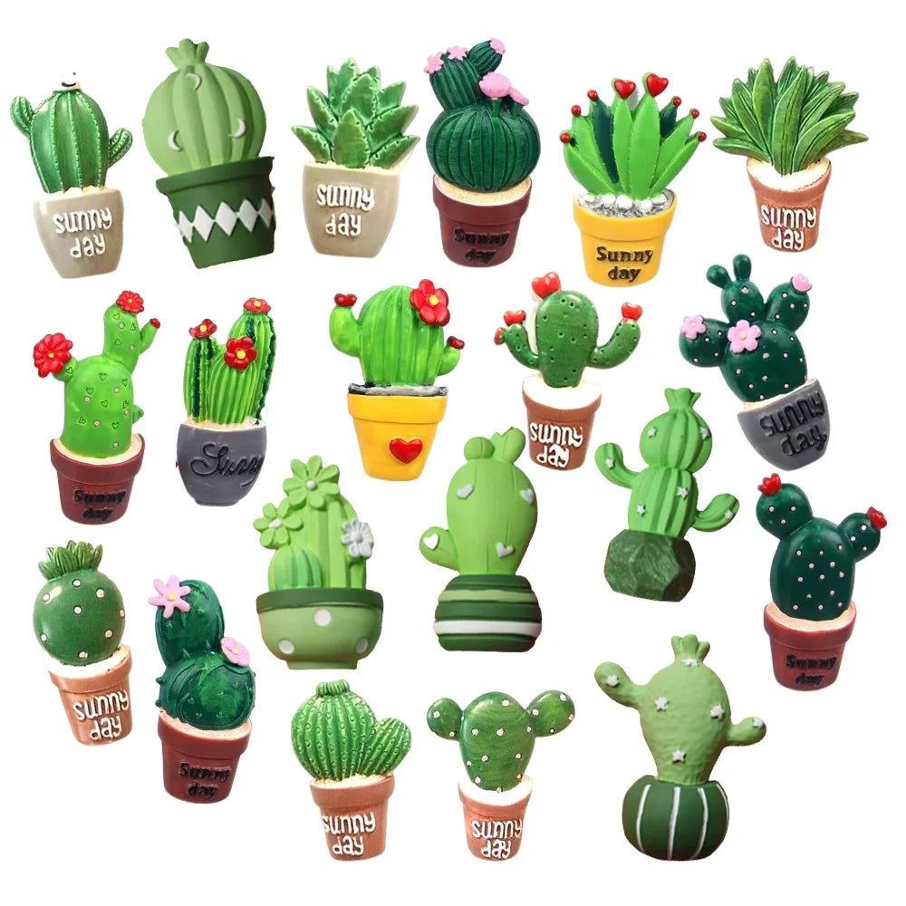 Lovely Large Artificial Succulent Plant Design Big Green Cactus Resin Cabochon Craft for Diy Decoration