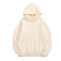 Unisex 500g Fleece Cotton Hoodie Warm Puff Embroidery 3D Print Solid XS Size No String Pullover for Men