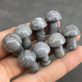 DIY Natural Crystal Mushroom Crafts Healing Flowers Agate Stone Carved Sakura Agate Mushroom