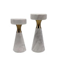 Wholesale Cheap Home Decor Accessories Luxury Wedding Marble Stone Candle Holder for Decoration Gold Plated Brass Candle Holder