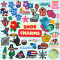 Wholesale Popular Hawaii US PVC Rubber Shoe Charm Decor Colorful Summer Shoe Buckle for Outdoor Holiday Clogs Set