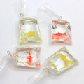 Transparent Resin Gold Fish Charms Small Fish in Water Bag Jewelry Pendant Fish Bag Earrings Pendant Handmade DIY Material