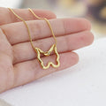 HOVANCI Luxury Shining Crystal Butterfly Pendant Necklace Stainless Steel Chain Bling Cubic Zircon Butterfly Necklace