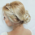 Bridal Hair Accessories Pearl Rhinestone Hair Band White Gauze Dress Accessories Headdress
