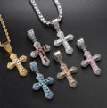 Fashion Jewelry Charm Waterproof Hiphop Necklace Zircon Cross Pendant Necklace Men Personality Jewelry Rope Chain