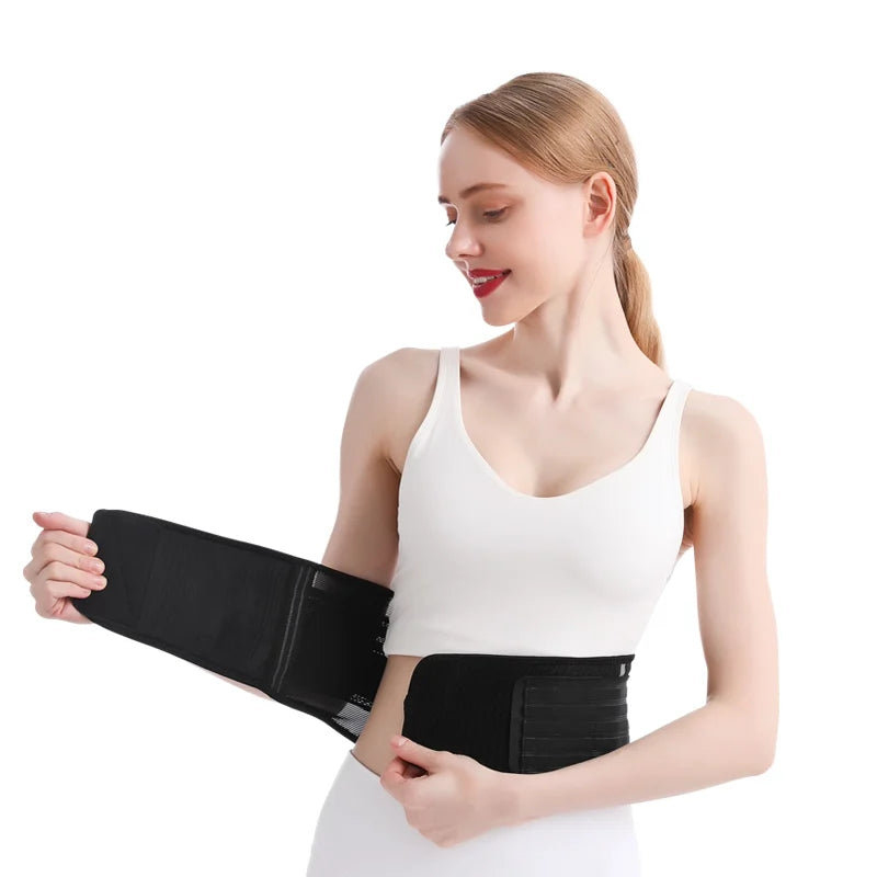 Aolikes Lower Back Brace Spine Support Waist Belt Orthopedic Breathable Lumbar Corset Adjustable Waist Trainer Belt Men Women