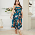 2025 New Style Ladies Summer Loose Comfortable Cool Flower Print Nightdress