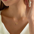 SC Minimalist No Fade 14K Gold Plated Stainless Steel Necklace Women Best Selling Classic Chic Hollow Heart Necklace for Girls