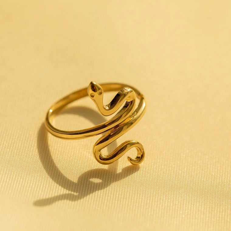Provence Jewellery Wholesale Price Snake Shape Simple Thin 9k Solid Gold Ring