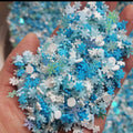 1000g DIY Craft Slime Sprinkles Christmas White Blue Snowflake Mix Polymer Clay Sprinkles Slices