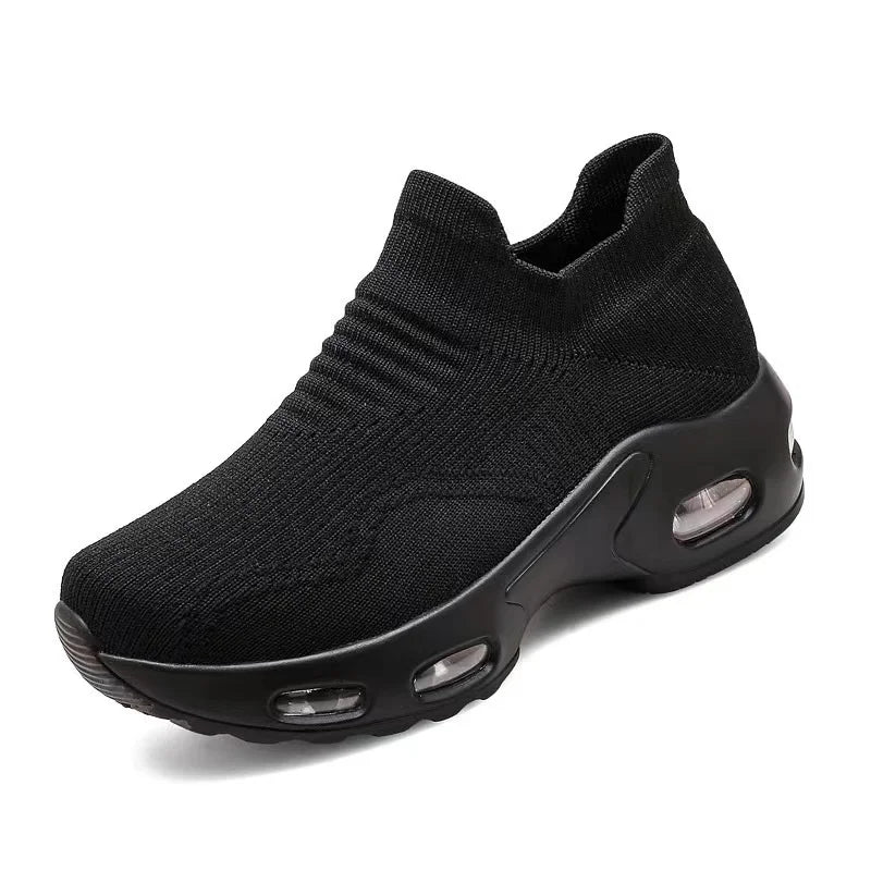 Women Walking Jazz Shoes One Pedal Socks Sneakers Mesh Tennis Dance Shoes