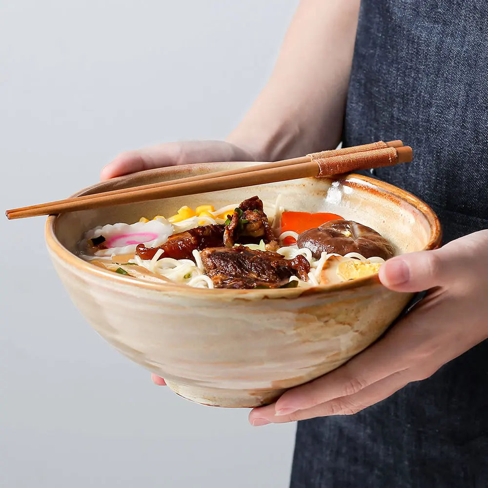 Factory Direct Wholesale Kitchen Ceramic Unique Rice Bowls for  Fruit Salad and Porcelain Japanese Noodle Ramen Bowl