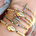 New Hot Selling 18K Gold Plated Fashion Women's Shell Bracelet Color Zircon Crystal Geometric Design Casual/Sporty Style