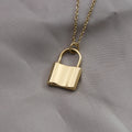 Minimalist Jewelry Dainty Padlock Pendant Necklace Stainless Steel Gold Lock Necklace for Men Women