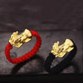 SC New Arrival Vintage Handmade Braid Rope Rings Trendy Lucky Couple Rings Fashion Gold Pixiu Rings for Couple