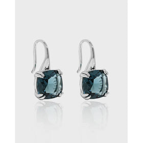 Ins Cubic Zirconia Square Drop Earrings S925 Sterling Silver Solitaire Cz Leverback Dangle Earrings