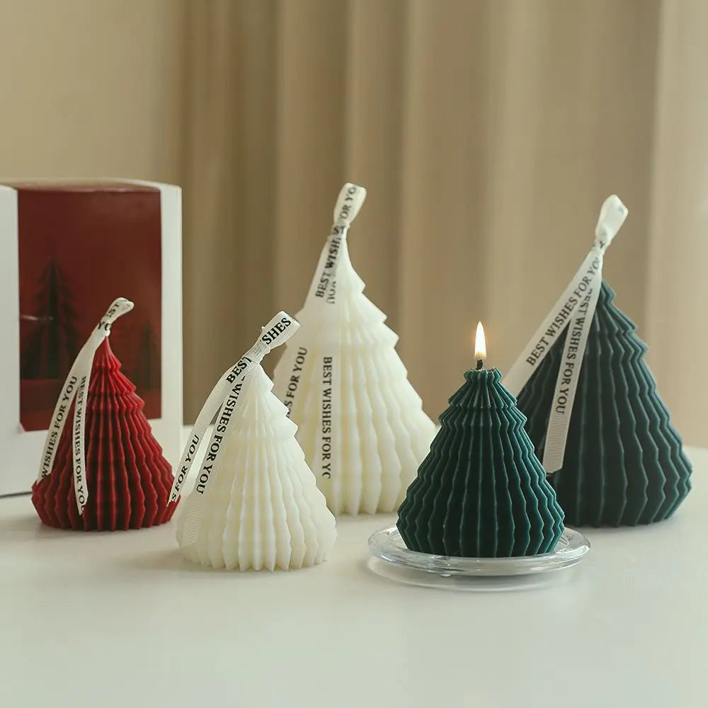 Red/Green Christmas Tree Candle Decoration Festiva Christmas Aromatherapy Candle Gift Wholesale