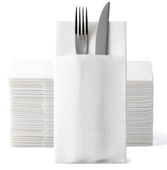 Eco-Friendly Disposable 1-Ply Airlaid Nonwoven Paper Napkins Soft Super Absorbent Hand Towel Printed Colored Bag for Dinner
