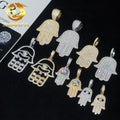 Ready to Ship Hand Pendant Moissanite Hip Hop Jewelry Hamsa Iced Out Pendant 925 Sterling Silver Rapper Jewelry Charm Pendant