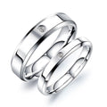 Simple Fashion Valentines Wedding Couple Jewelry Cubic Zirconia Stainless Steel Bands Engagement Ring