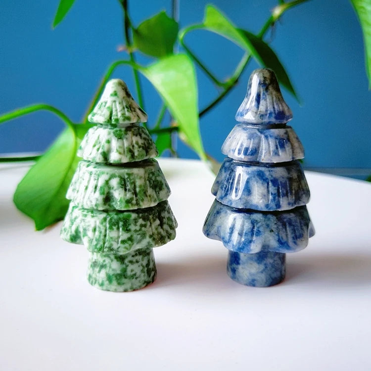 HZ DIY Home Decoration Accessories Modern Decorated Christmas Tree Stone Crafts Small Crystal Set