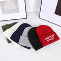 Winter Custom Logo Solid Embroider Unisex Cheap Knitted Solid Color Warm Cap Cashmere Blank Acrylic Hat Beanie for Woman Man