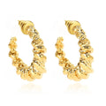 Wholesale Gold-Plated Trendy Big Hoop Circle Twist Earrings Diamond-Studded Brass for Women for Weddings Parties and Gifts