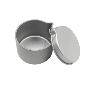 1oz D45X32mm Empty Round Silver Seamless Massage Candle Tin with Pour Spout & Lid